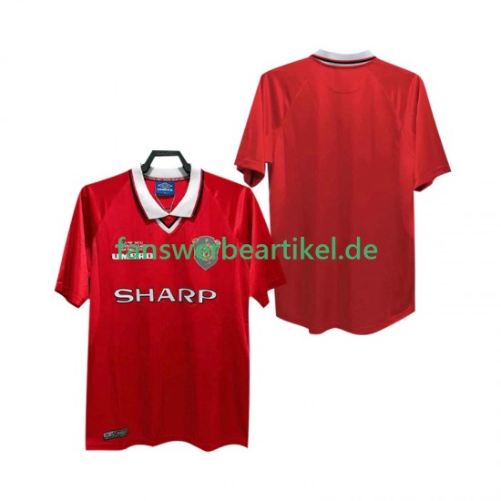 Retro 2000 Trikot Manchester United Herren Heimausrüstung 1999 Kurzarm
