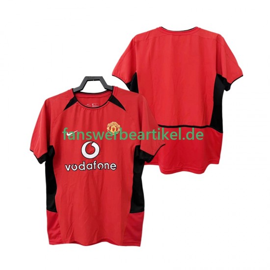 Retro 2002 Trikot Manchester United Herren Heimausrüstung 2004 Kurzarm