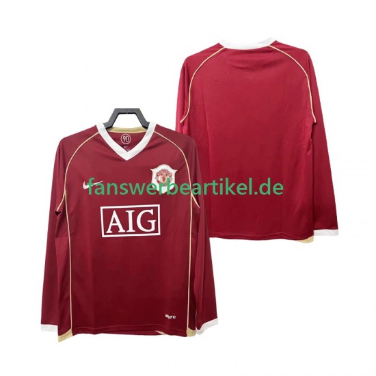Retro 2007 Trikot Manchester United Herren Heimausrüstung 2006 Langarm