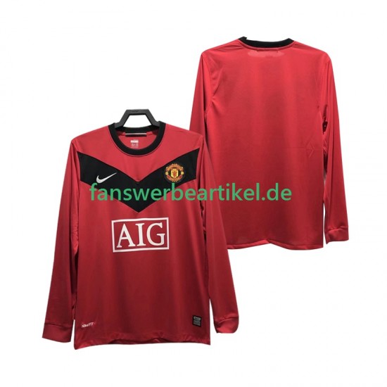 Retro 2009 Trikot Manchester United Herren Heimausrüstung 2010 Langarm