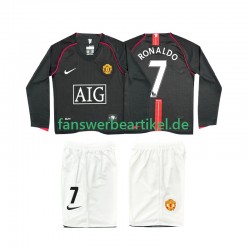 Ronaldo 7 Retro 2007 Trikot Manchester United Kinder Auswärtsausrüstung 2008 Langarm