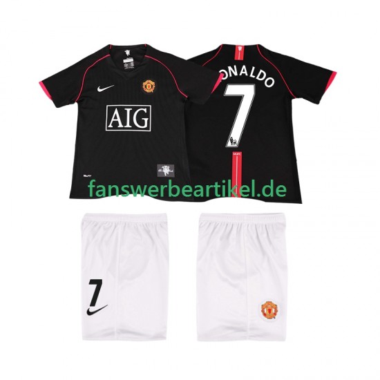 Ronaldo 7 Retro 2007 Trikot Manchester United Kinder Auswärtsausrüstung 2008 Kurzarm