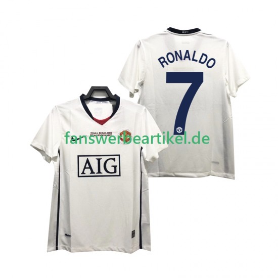 Ronaldo 7 Retro Champions League 2009 Trikot Manchester United Herren Auswärtsausrüstung 2008 Kurzarm