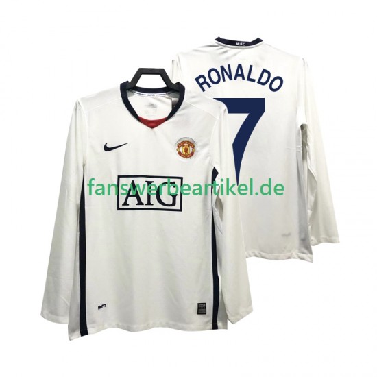 Ronaldo 7 Retro Premier League 2009 Trikot Manchester United Herren Auswärtsausrüstung 2008 Langarm