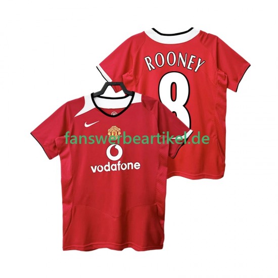 Rooney 8 Retro 2005 Trikot Manchester United Herren Heimausrüstung 2006 Kurzarm