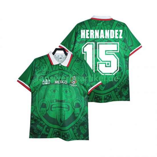 HERNANDEZ 15 Retro 1998 Trikot Mexiko Herren Heimausrüstung Kurzarm