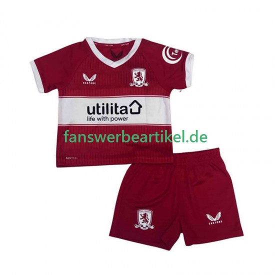 Trikot Middlesbrough Kinder Heimausrüstung 2025-2026 Kurzarm