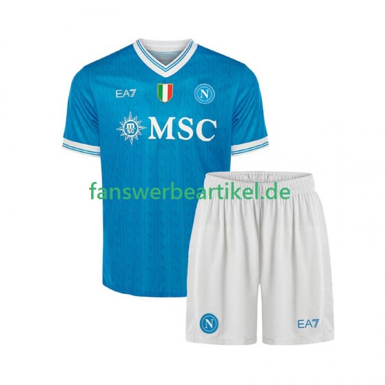 Trikot SSC Neaples Kinder Heimausrüstung 2025-2026 Kurzarm