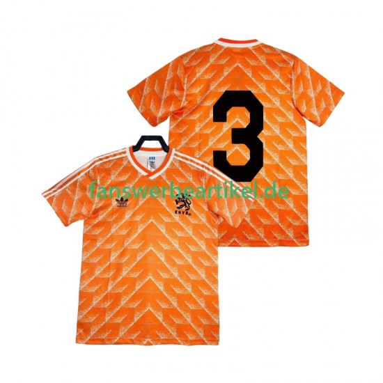 3 Retro 1988 Trikot Niederlande Herren Heimausrüstung Kurzarm