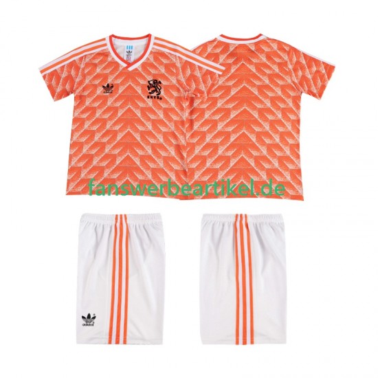 Retro 1988 Trikot Niederlande Kinder Heimausrüstung Kurzarm