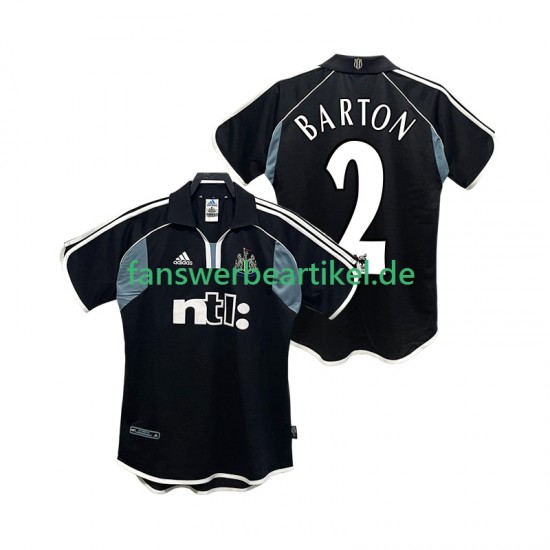 BARTON 2 Retro 2000 2001 Trikot Newcastle United Herren Auswärtsausrüstung Kurzarm