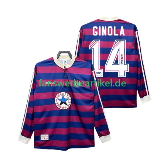 GINOLA 14 Retro 1995 1997 Trikot Newcastle United Herren Auswärtsausrüstung Langarm