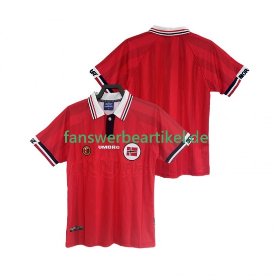 Retro 1998 Trikot Norwegen Herren Heimausrüstung Kurzarm