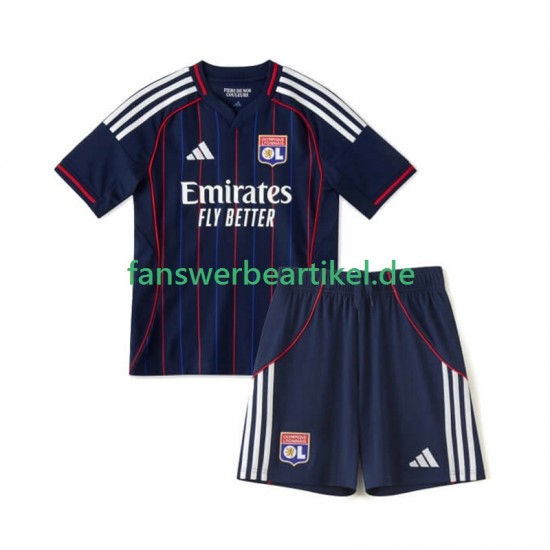 Trikot Olympique Lyon Kinder Auswärtsausrüstung 2025-2026 Kurzarm