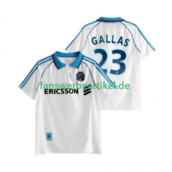 Gallas 23 Retro 1998 Trikot Olympique Marseille Herren Heimausrüstung 1999 Kurzarm