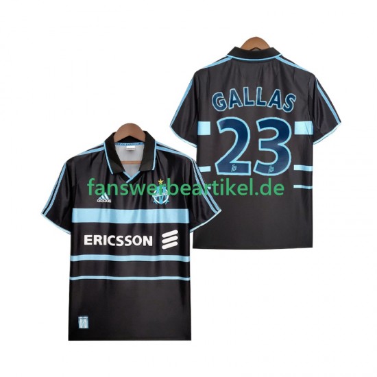 Gallas 23 Retro 2000 Trikot Olympique Marseille Herren Ausweich ausrüstung 1999 Kurzarm