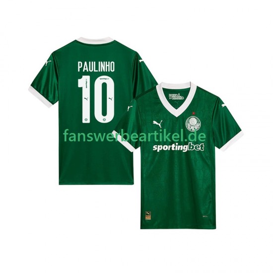 Paulinho 10 Trikot Palmeiras Herren Heimausrüstung 2025-2026 Kurzarm