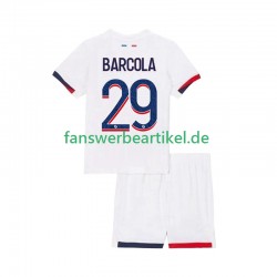 Bradley Barcola 29 Trikot Paris Saint-Germain Kinder Auswärtsausrüstung 2025-2026 Kurzarm