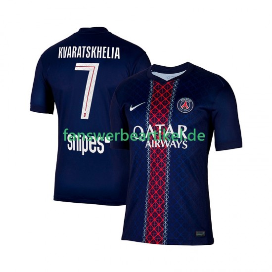 Khvicha Kvaratskhelia 7 Trikot Paris Saint-Germain Herren Heimausrüstung 2025-2026 Kurzarm
