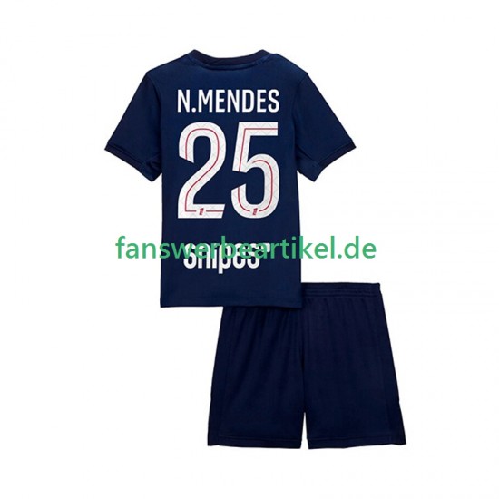 Nuno Mendes 25 Trikot Paris Saint-Germain Kinder Heimausrüstung 2025-2026 Kurzarm