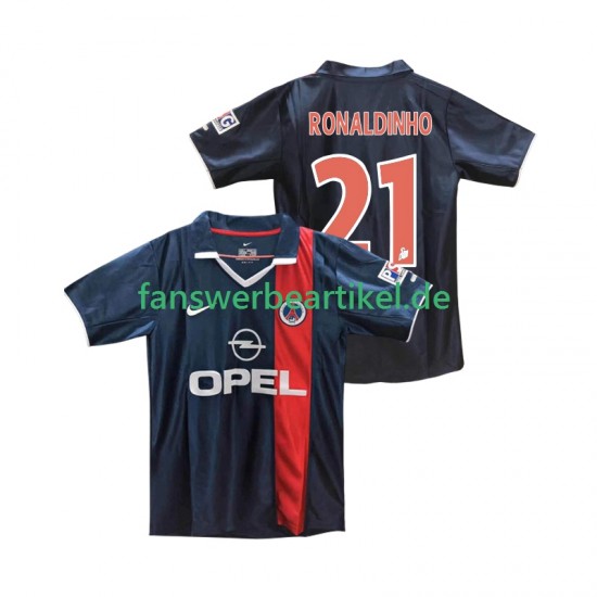RONALDINHO 21 Retro 2001 2002 Trikot Paris Saint-Germain Herren Heimausrüstung Kurzarm