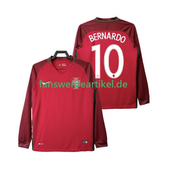 BERNARDO 10 Retro 2016 Trikot Portugal Herren Heimausrüstung Langarm