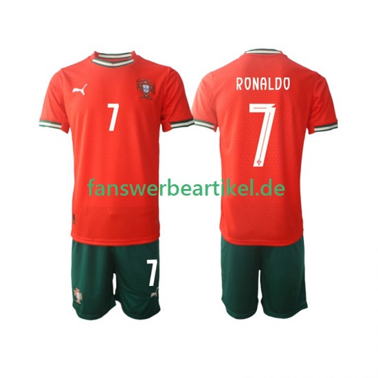 Cristiano Ronaldo 7 Trikot Portugal Kinder Heimausrüstung 2025 Kurzarm