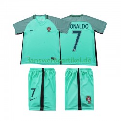 Cristiano Ronaldo 7 Retro 2016 Trikot Portugal Kinder Auswärtsausrüstung Kurzarm