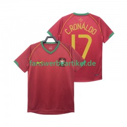 Crstiano Ronaldo 17 Retro Trikot Portugal Herren Heimausrüstung 2006 Kurzarm