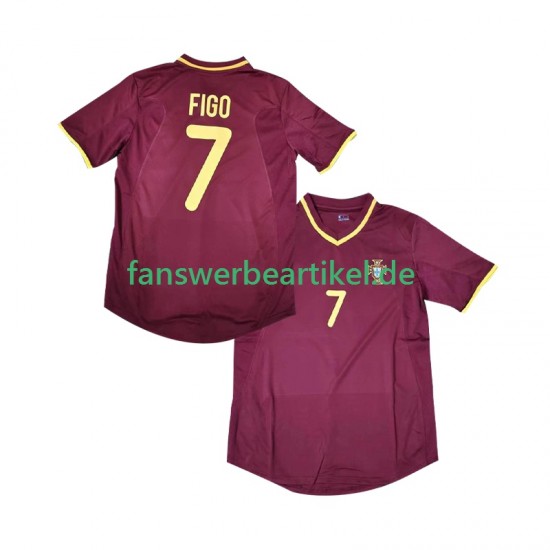 Figo 7 Retro 2000 Trikot Portugal Herren Heimausrüstung Kurzarm