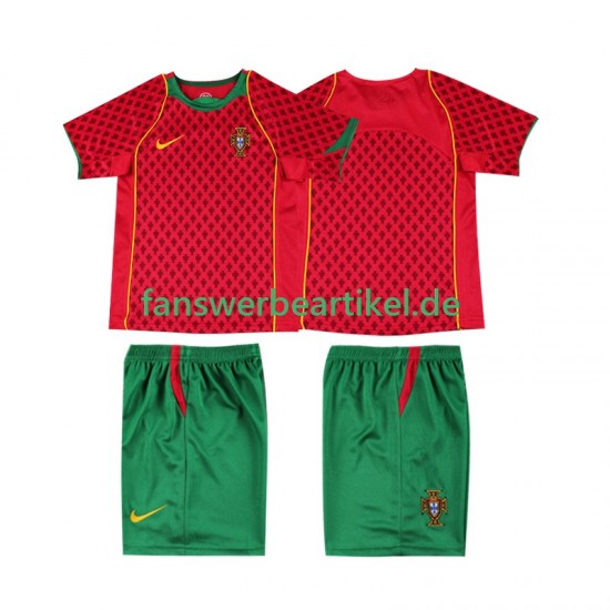 Retro Trikot Portugal Kinder Heimausrüstung 2004 Kurzarm