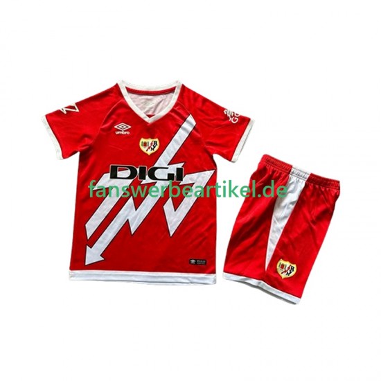 Trikot Rayo Vallecano Kinder Heimausrüstung 2024-2025 Kurzarm