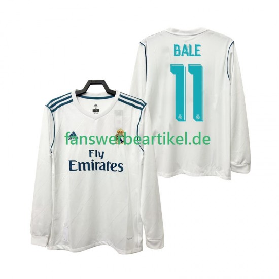 BALE 11 Retro 2017 2018 Trikot Real Madrid Herren Heimausrüstung Langarm