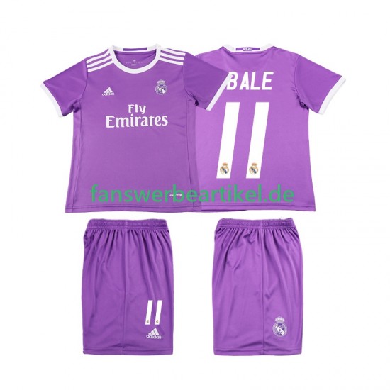 Bale 11 Retro 2016 2017 Trikot Real Madrid Kinder Auswärtsausrüstung Kurzarm