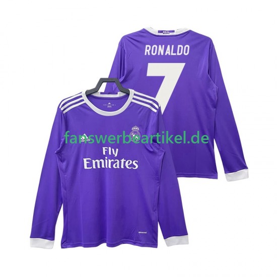 Cristiano Ronaldo 7 Retro 2016 2017 Trikot Real Madrid Herren Auswärtsausrüstung Langarm