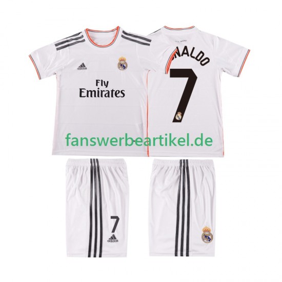 Cristiano Ronaldo 7 Retro 2013 2014 Trikot Real Madrid Kinder Heimausrüstung Kurzarm