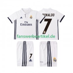 Cristiano Ronaldo 7 Retro 2016 2017 Trikot Real Madrid Kinder Heimausrüstung Kurzarm