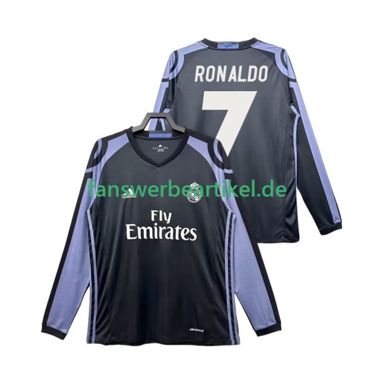 Cristiano Ronaldo 7 Retro 2016 2017 Trikot Real Madrid Herren Ausweich ausrüstung Langarm