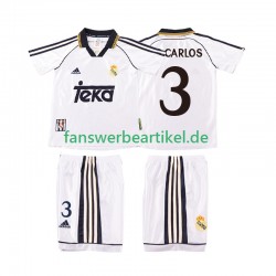 R CARLOS 3 Retro 1998 2000 Trikot Real Madrid Kinder Heimausrüstung Kurzarm