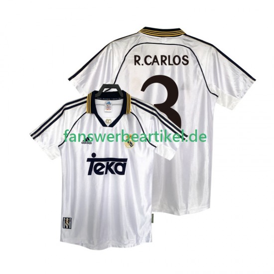 R.CARLOS 3 Retro 1998 2000 Trikot Real Madrid Herren Heimausrüstung Kurzarm