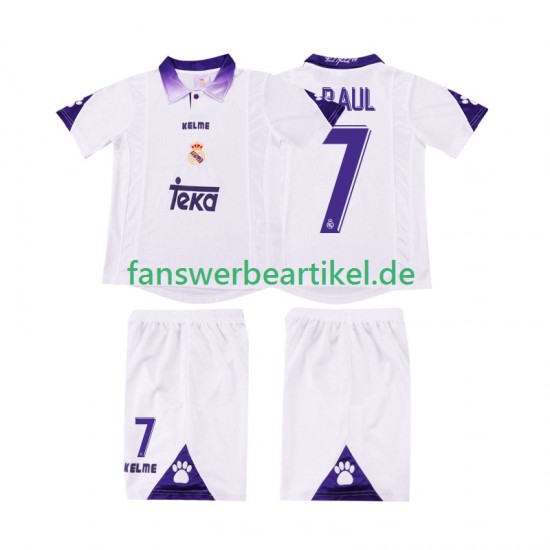 RAUL 7 Retro 1997 1998 Trikot Real Madrid Kinder Heimausrüstung Kurzarm