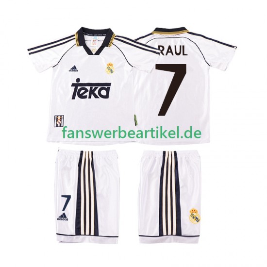 RAUL 7 Retro 1998 2000 Trikot Real Madrid Kinder Heimausrüstung Kurzarm