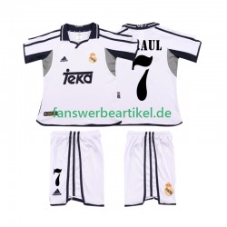 RAUL 7 Retro 2001 2002 Trikot Real Madrid Kinder Heimausrüstung Kurzarm