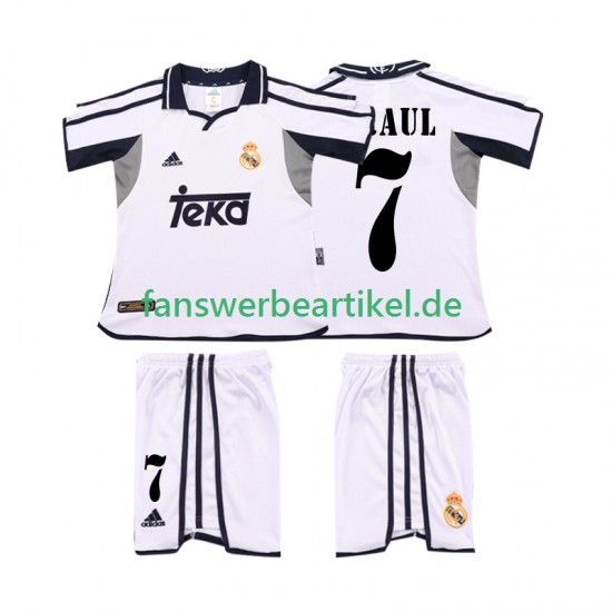 RAUL 7 Retro 2001 2002 Trikot Real Madrid Kinder Heimausrüstung Kurzarm