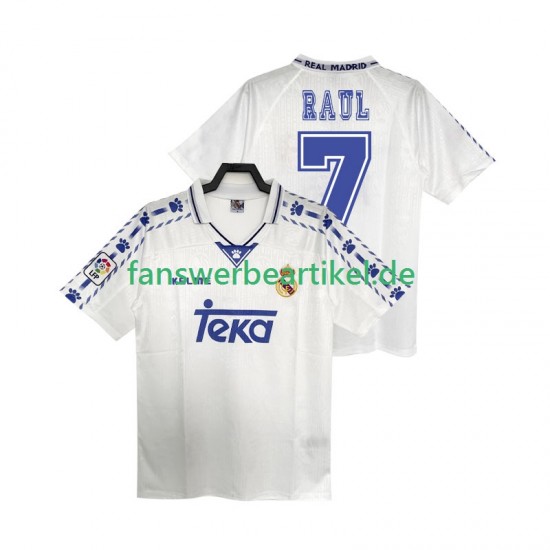 RAUL 7 Retro 1996 1997 Trikot Real Madrid Herren Heimausrüstung Kurzarm
