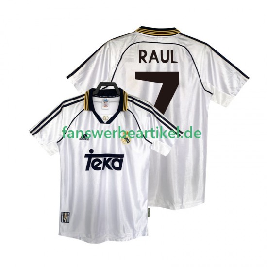 RAUL 7 Retro 1998 2000 Trikot Real Madrid Herren Heimausrüstung Kurzarm