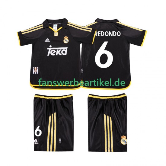REDONDO 6 Retro 2001 Trikot Real Madrid Kinder Auswärtsausrüstung 1999 Kurzarm