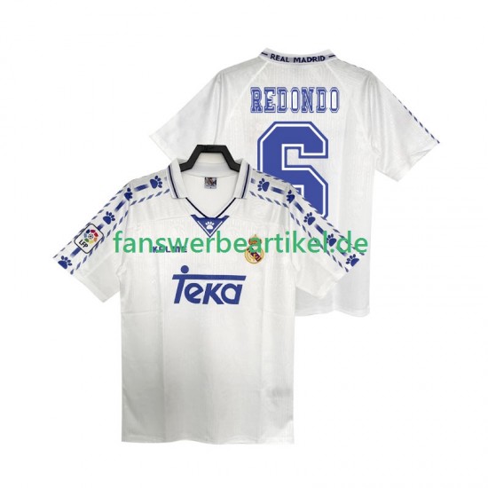 REDONDO 6 Retro 1996 1997 Trikot Real Madrid Herren Heimausrüstung Kurzarm