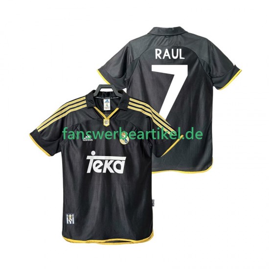 Raul 7 Retro 2001 Trikot Real Madrid Herren Auswärtsausrüstung 1999 Kurzarm