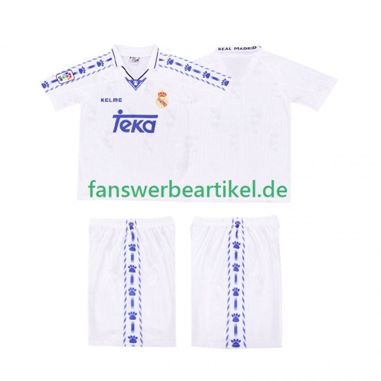 Retro 1996-1997 Trikot Real Madrid Kinder Heimausrüstung Kurzarm